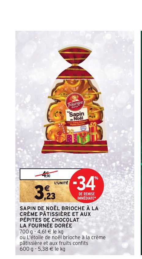 sapin de noël brioche à la crème pâtissière et aux pépites de chocolat la fournée dorée