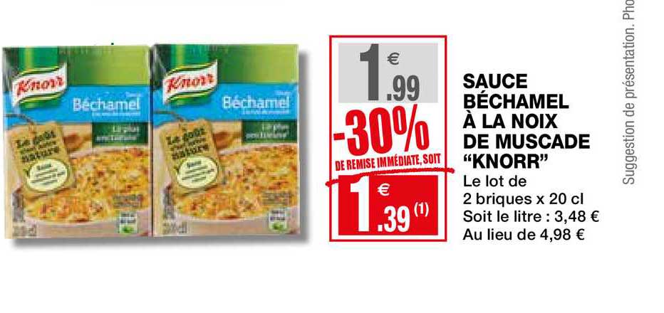 sauce béchamel à la noix de muscade knorr -30% de remise immédiate