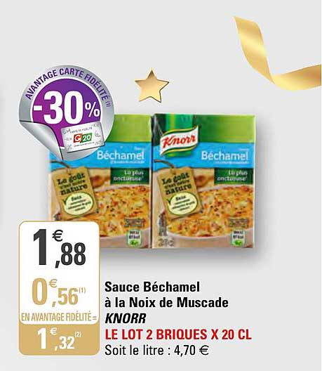 sauce béchamel à la noix de muscade knorr
