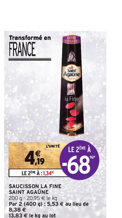 Saucisson La Fine Saint Agaûne