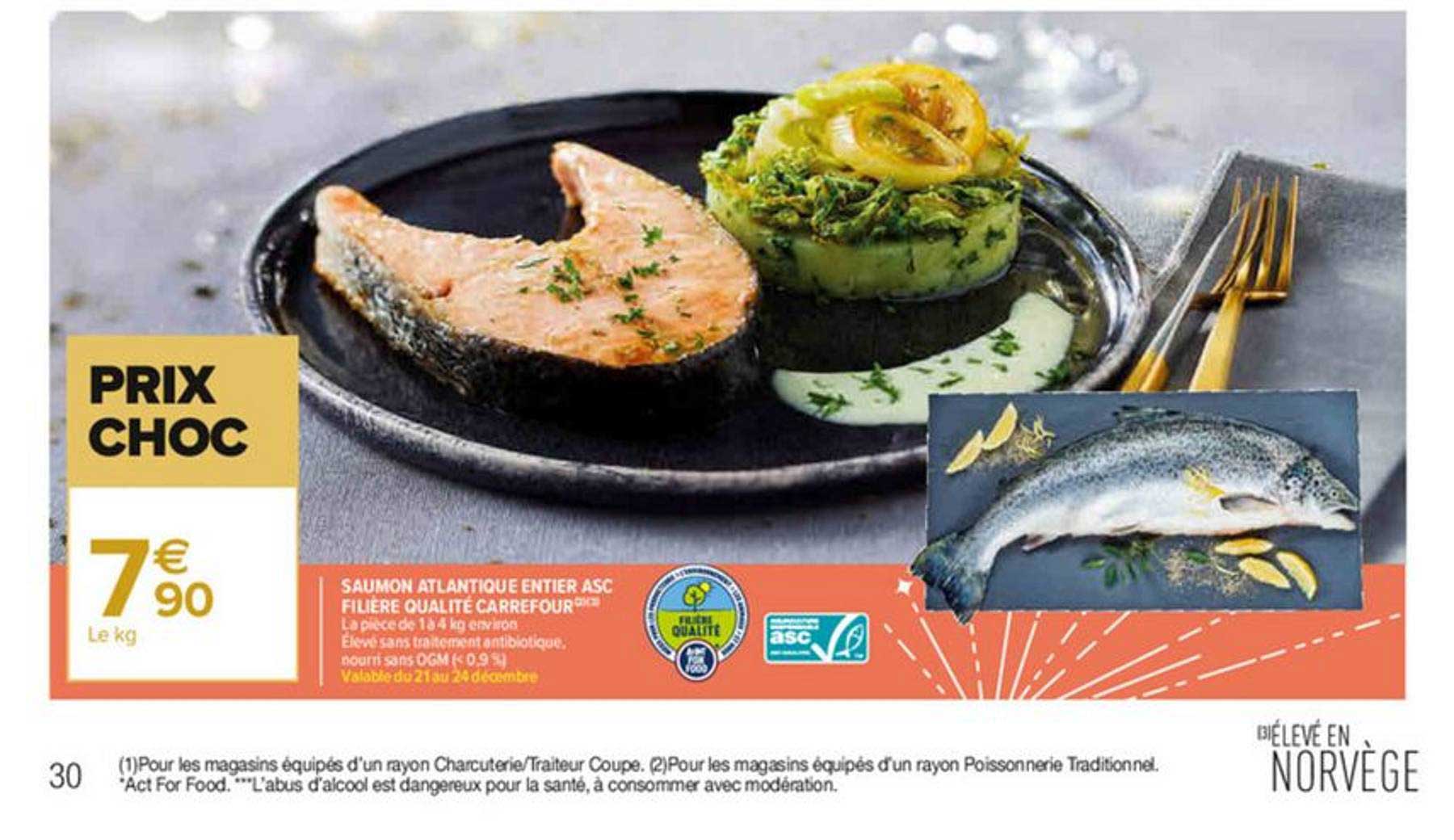 Saumon Atlantique Entier Asc Filière Qualité Carrefour