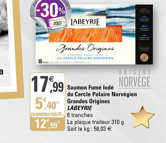 saumon fumé iodé du cercle polaire norvégien grandes origines labeyrie
