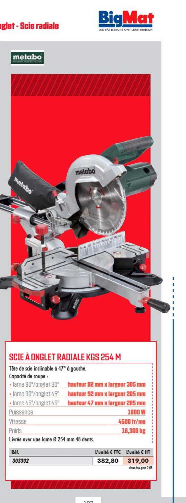 scie à onglet radiale kgs 254 m