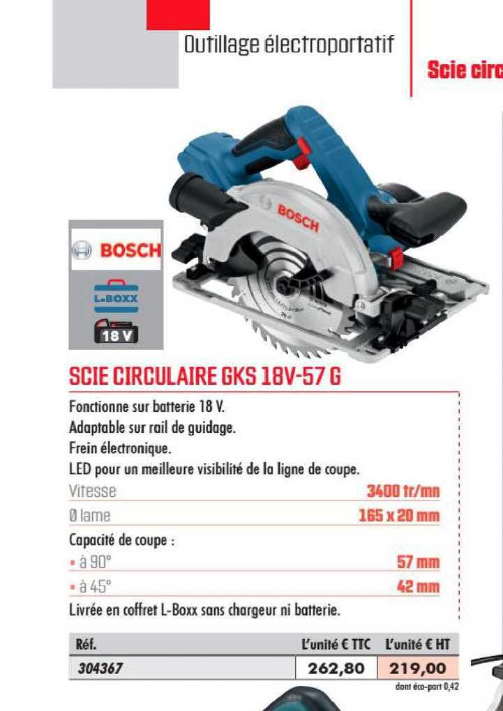 scie circulaire gks 18v 57 g bosch