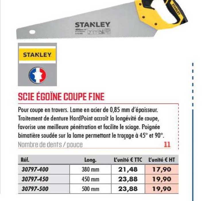 scie égoïne coupe fine stanley