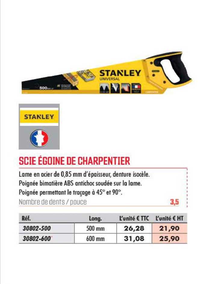 scie égoine de charpentier stanley