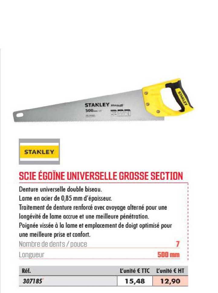 scie égoïne universelle grosse section stanley