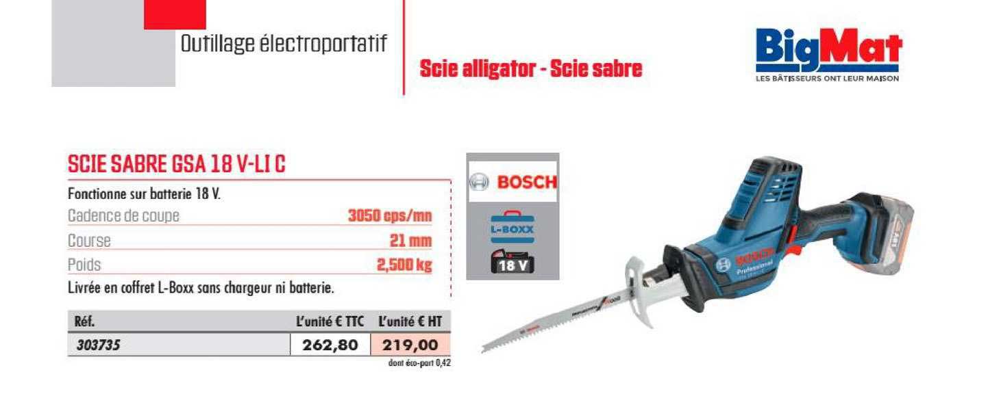 scie sabre gsa 18 v li c bosch