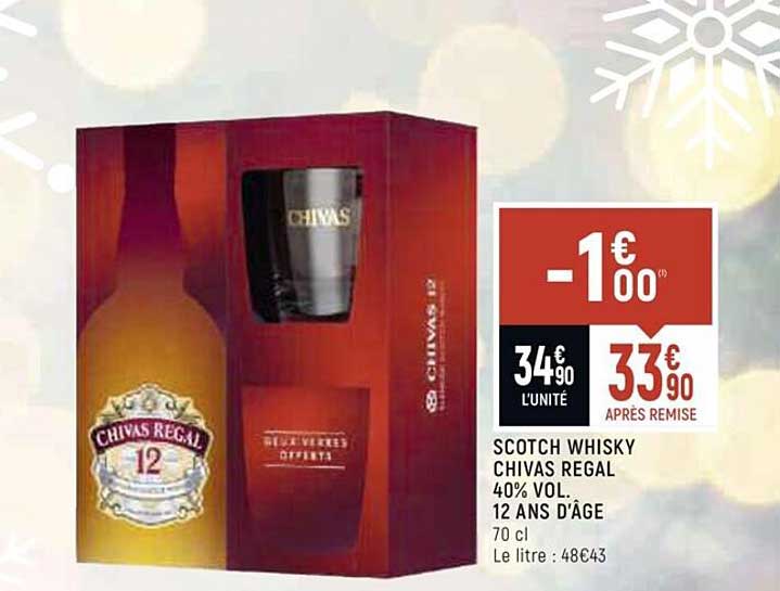 scotch whisky chivas regal 40% vol. 12 ans d'âge