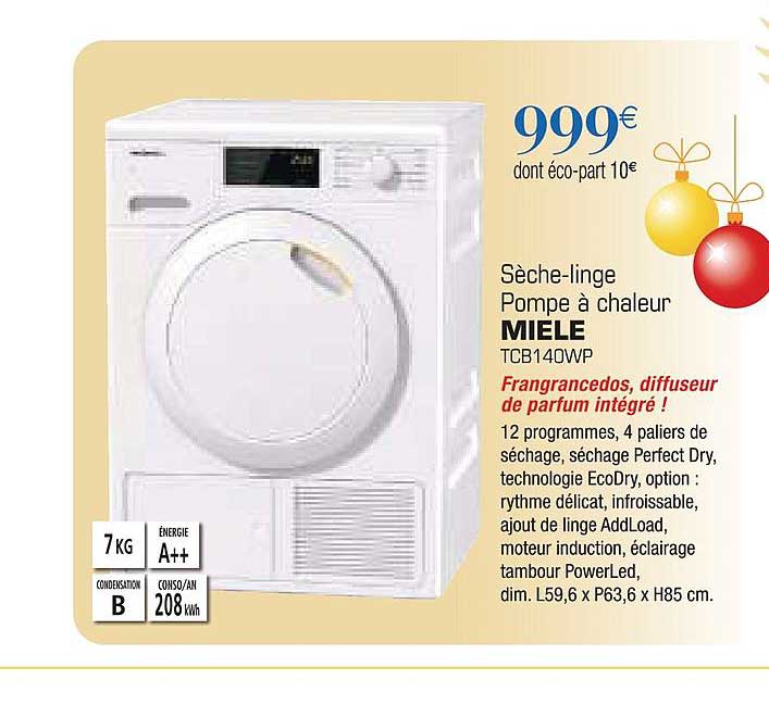 Sèche Linge Pompe à Chaleur Miele Tcb140wp