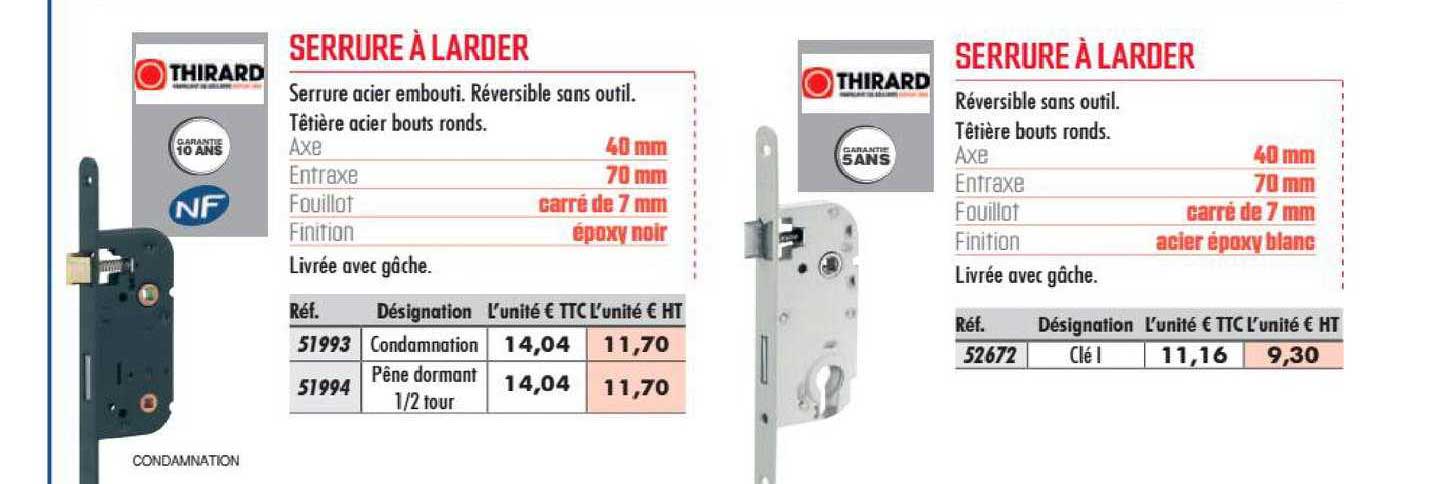 serrure à larder thirard