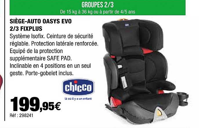 siège-auto oasys evo 2-3 fixplus chicco