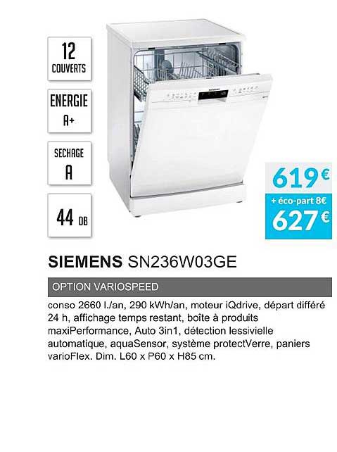 siemens sn236w03ge option variospeed