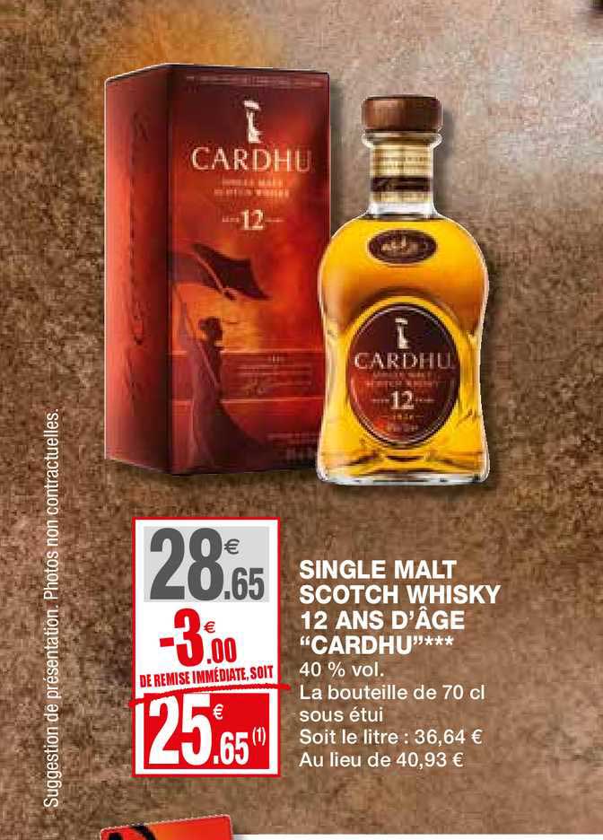 single malt scotch whisky 12 ans d'âge cardhu