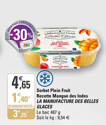sorbet plein fruit recette mangue des indes  la manufacture des belles glaces
