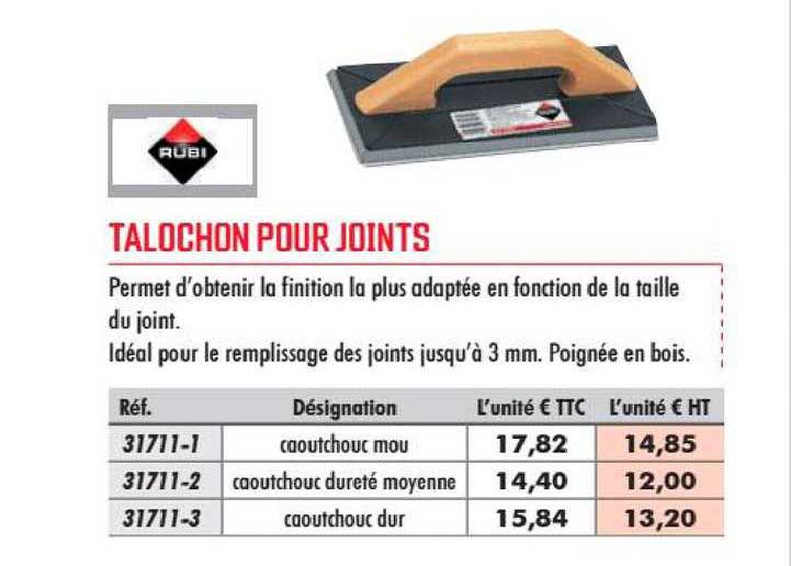 talochon pour joints rubi