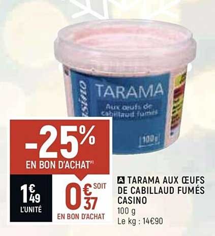 tamara aux oeufs de cabillaud fumés casino