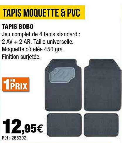 tapis moquette & pvc , tapis bobo