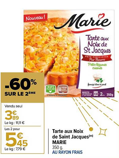 tarte aux noix de saint jacques marie