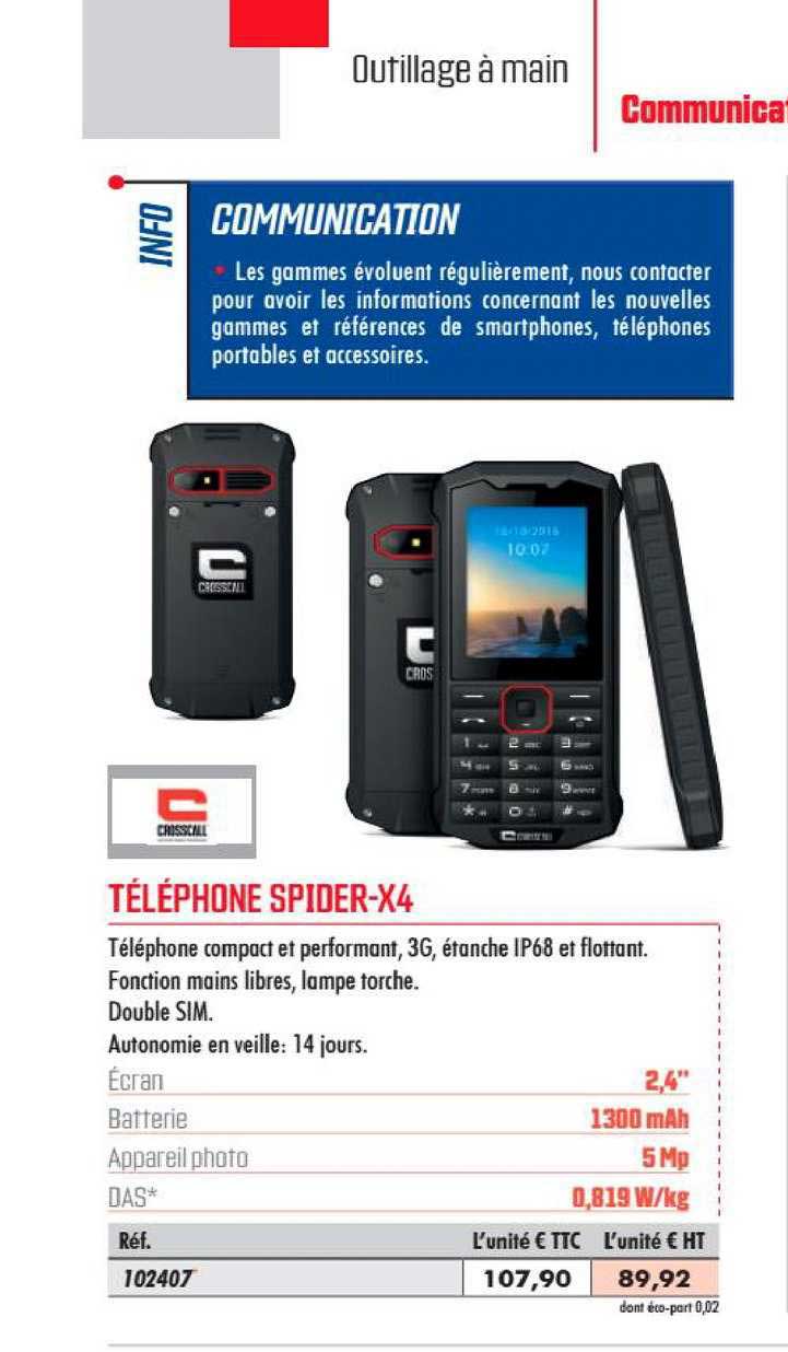 téléphone spider x4