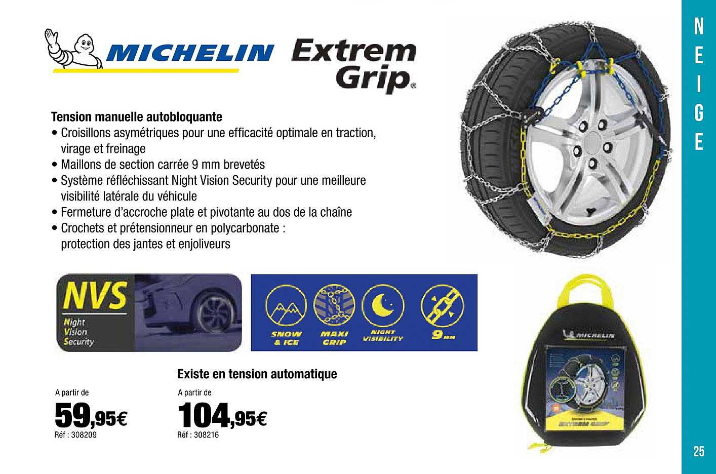 tension manuelle autobloquante michelin extrem grip