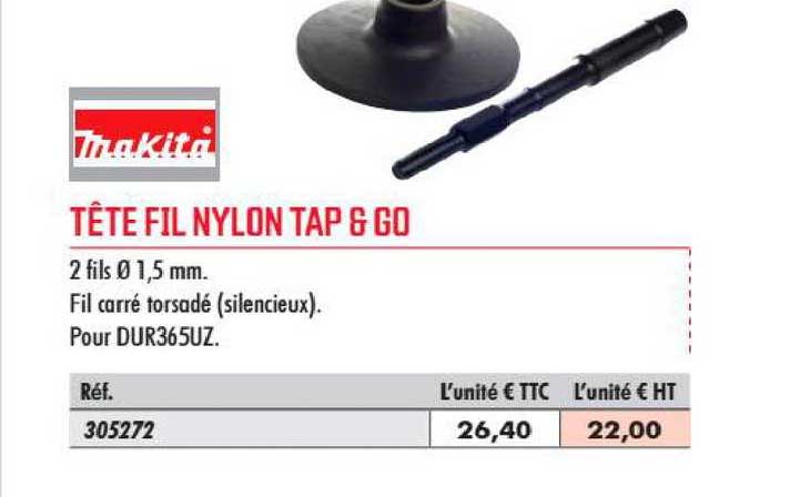 tête fil nylon tap & go makita