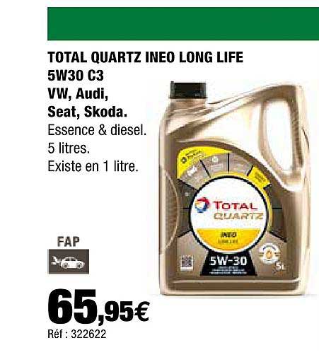 total quartz ineo long life 5w30 c3 vw, audi, seat, skoda