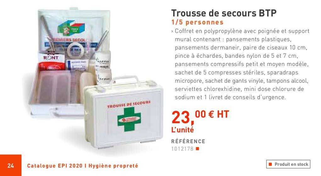 trousse de secours btp