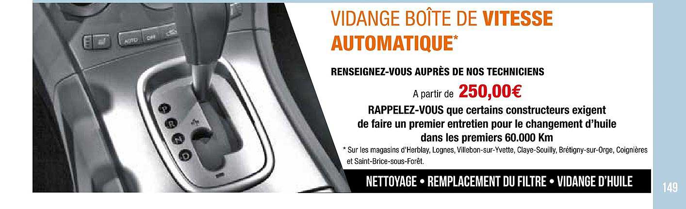 vidange boîte de vitesse automatique