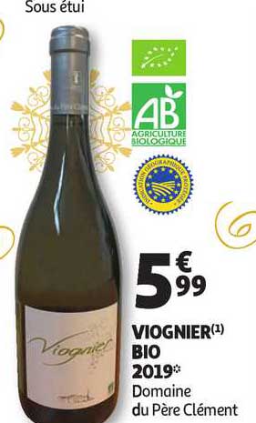 viognier bio 2019 domaine du père clément