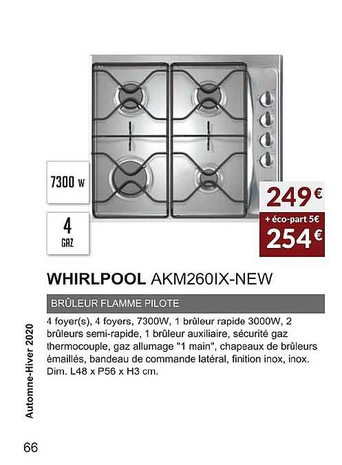 whirlpool akm260ix new brûleur flamme pilote