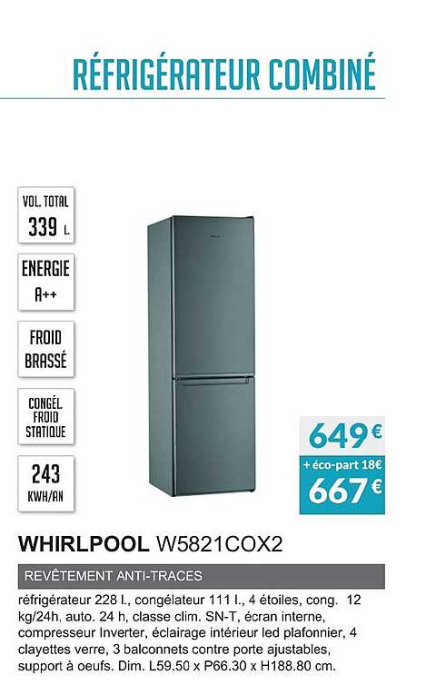 whirpool w5821cox2 revêtement anti traces