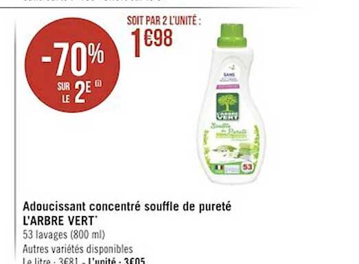 adoucissant concentré souffle de pureté l'arbre vert