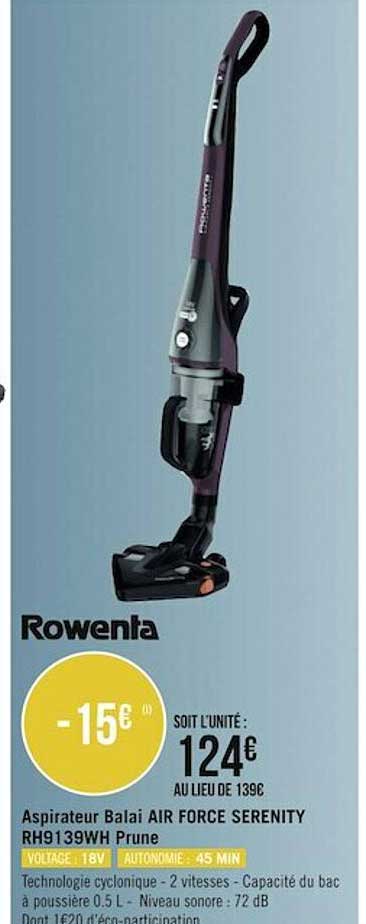 aspirateur balai air force serenity prune rowenta