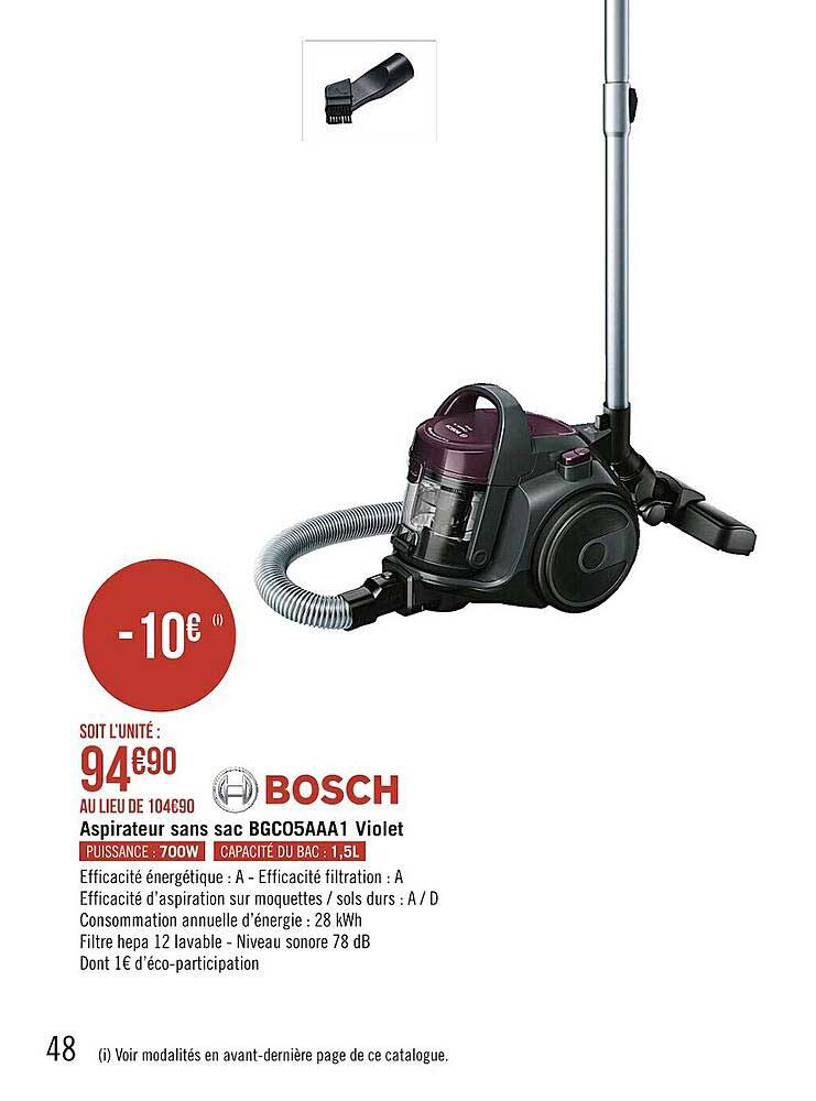 Aspirateur Sans Sac Violet Bosch