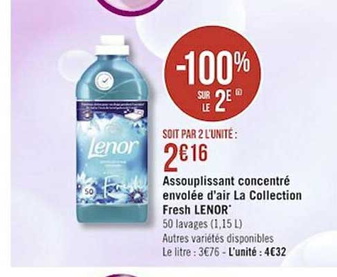 assouplissant concentré envolée d'air la collection fresh lenor