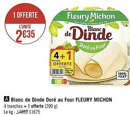 blanc de dinde doré au four fleury michon