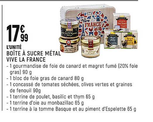 boîte à sucre métal vive la france