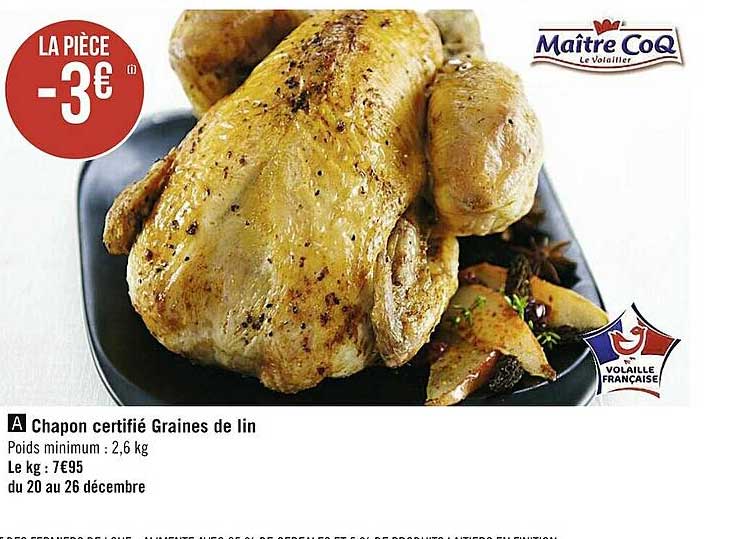 chapon certifié graines de lin