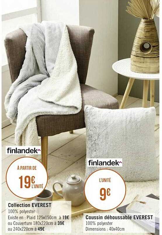 collection everest, coussin déhoussable everest finlandek^