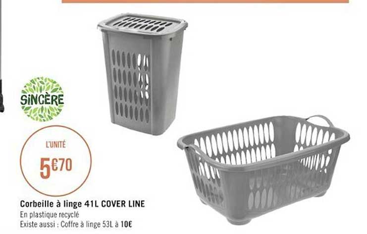 corbeille à linge 41l cover line sincère