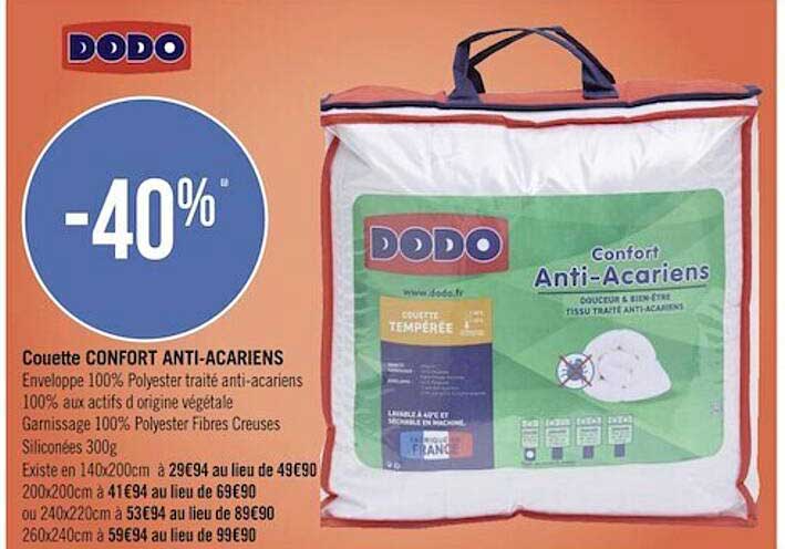 Couette Confort Anti-acariens Dodo