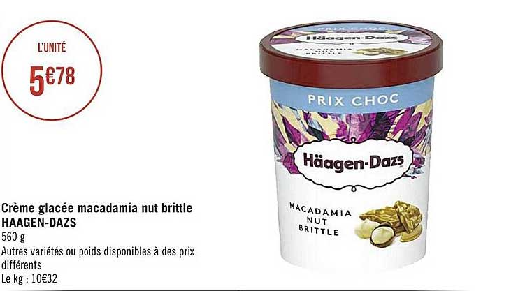 Crème Glacée Macadamia Nut Brittle Häagen-dazs