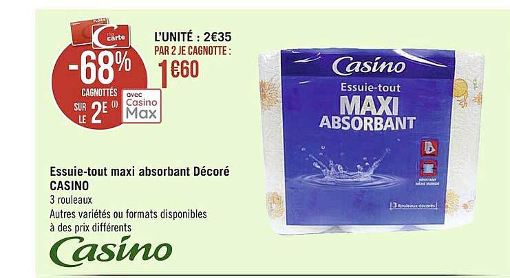 Essuie-tout Maxi Absorbant Décoré Casino