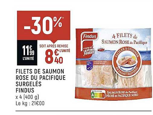 Filets De Saumon Rose Du Pacifique Surgelés Findus