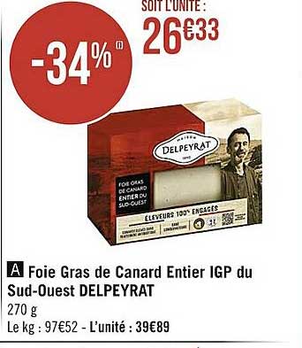 foie gras de canard entier igp du sud-ouest delpeyrat