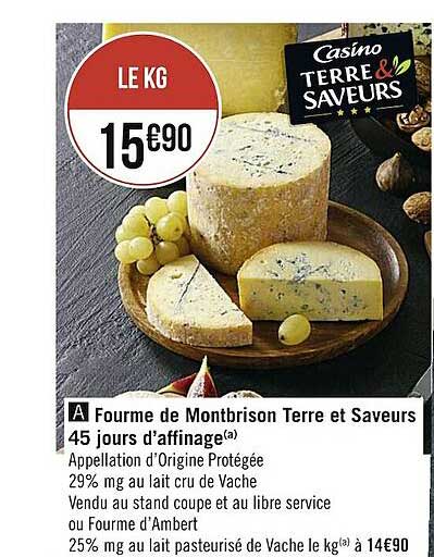 fourme de montbrison terre et saveurs 45 jours d'affinage