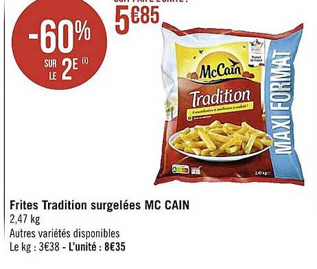 frites tradition surgelées mc cain