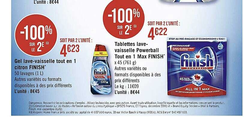 gel lave-vaisselle tout en 1 citron finish, tablettes lave-vaisselle powerball tout en 1 max finish