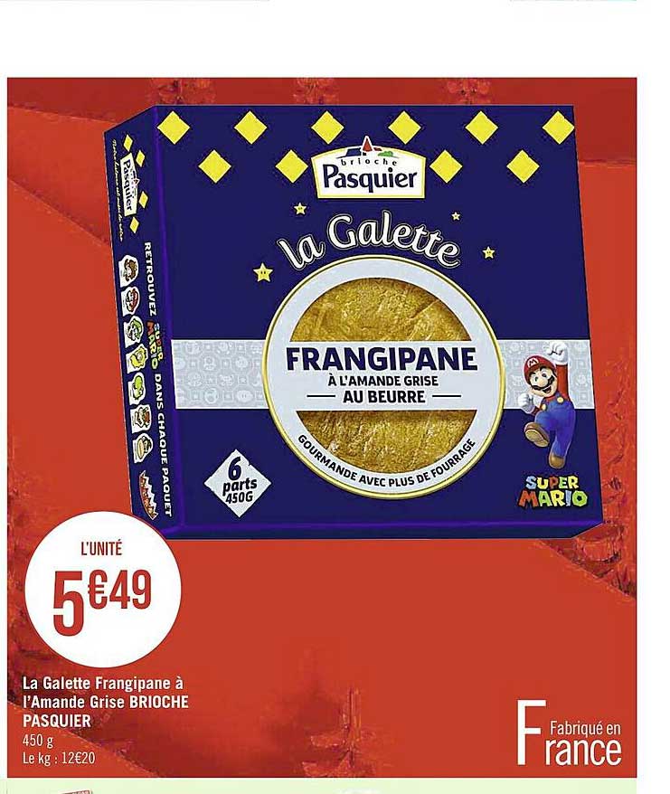 la galette frangipane à l'amande grise brioche pasquier